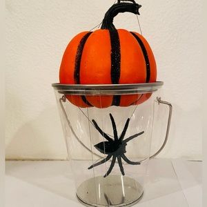 Halloween Decor Pumpkin with trapped spider
